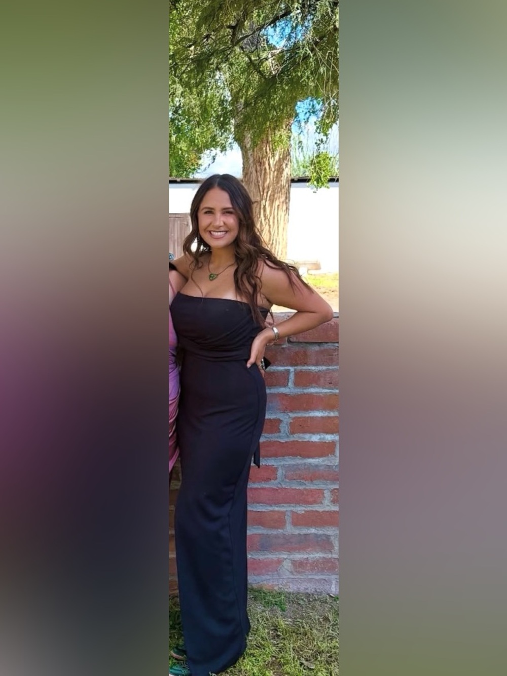 Lulu's Black Strapless Evening Gown
